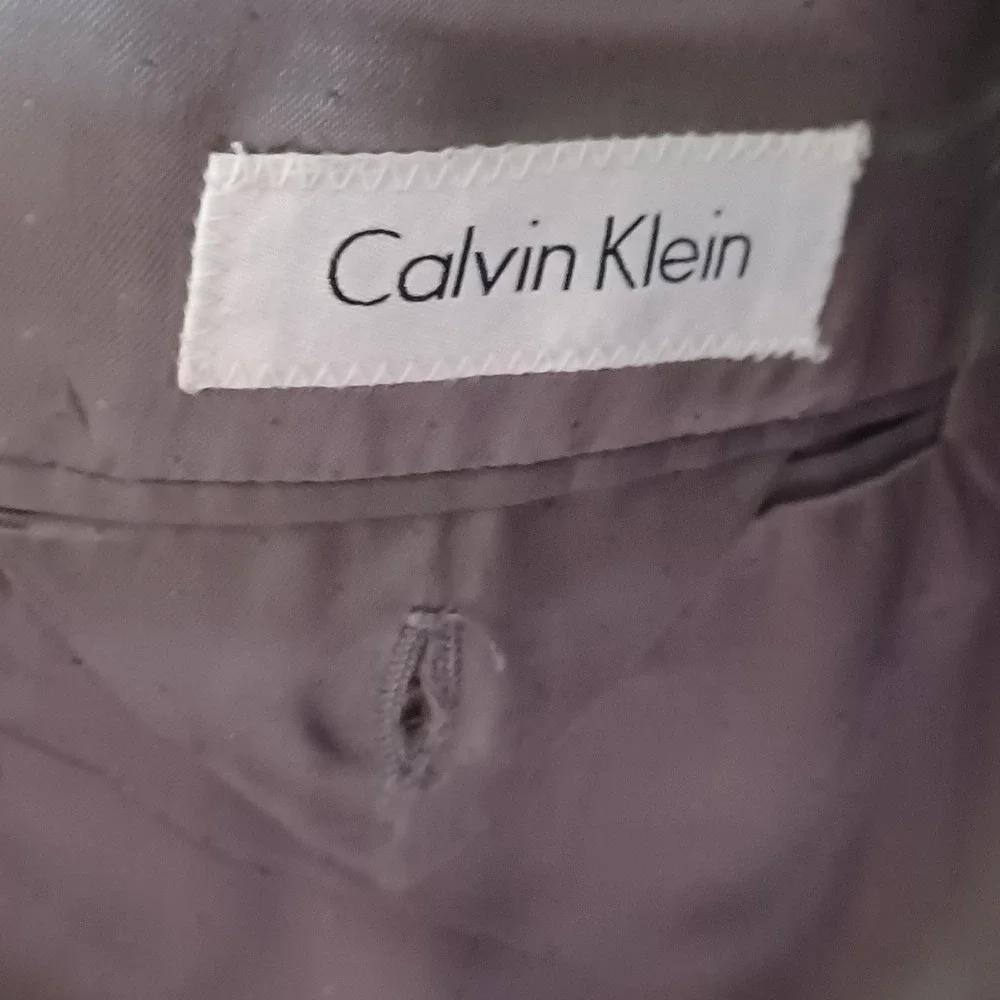 Calvin Klein 100% Wool Blazer Men 42L 3 Button Sport Coat Jacket Y2K Formal Prom